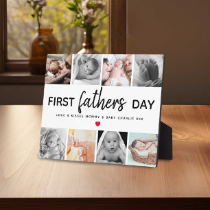 Simple First Father's Day Picture Collage   Daddy Plaque