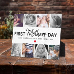 Simple First Mother's Day Picture Collage Keepsake Plaque<br><div class="desc">Capture the magic of first-time motherhood with our Simple First Mother's Day Picture Collage Keepsake Plaque. This customisable memento features 8 square insta-style photos, whimsical 'First Mother's Day' message, and attention-grabbing modern script. Make it even more personal with a cute red heart (colour is adjustable!) and the inclusion of your...</div>
