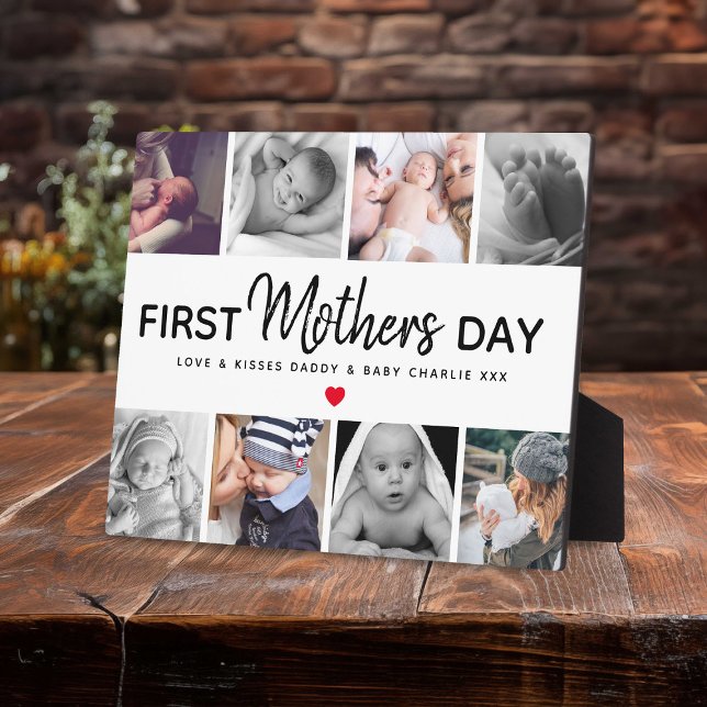 Simple First Mother's Day Picture Collage Keepsake Plaque (Creator Uploaded)