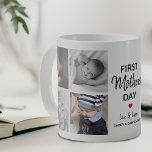 Simple First Mother's Day Picture Collage | Mummy Coffee Mug<br><div class="desc">Create your very own special first Mothers day gift with this cute picture collage coffee mug. Featuring 8 square photographs and the text 'First Mother's Day', the word Mother is in modern script, a cute little red heart that can be changed to any colour, love & kisses and name/s. All...</div>