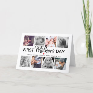Simple First Mother's Day Picture Collage   Mummy Holiday Card