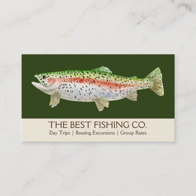 Simple Fishing Charter Boat Guide Business Fish Business Card (Front)