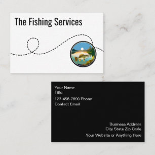 Simple Fishing Theme Unique Business Cards