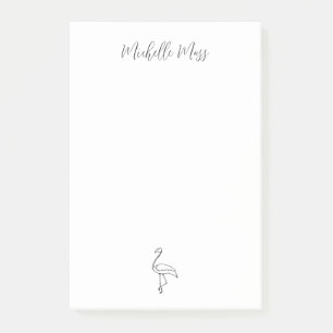 Simple Flamingo Elegant Tropical Personalised  Post-it Notes