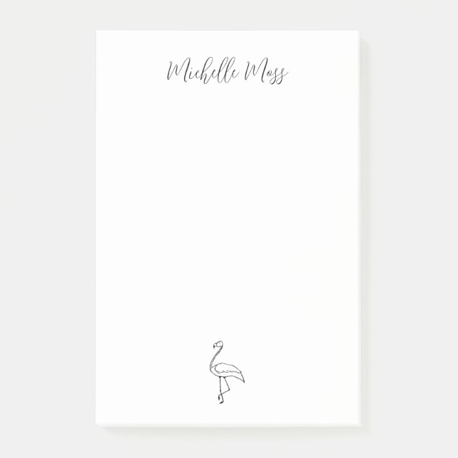 Simple Flamingo Elegant Tropical Personalised  Post-it Notes (Front)