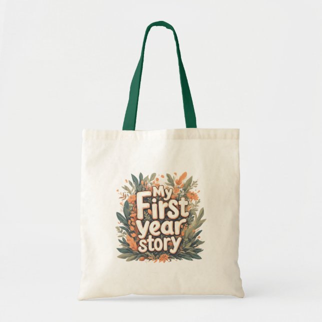 Simple Flat Illus First Year Teacher Encouragement Tote Bag (Front)