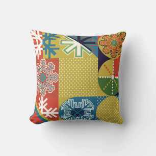 Simple flat local background of multicolored geome cushion