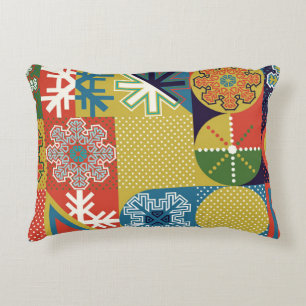 Simple flat local background of multicolored geome decorative cushion