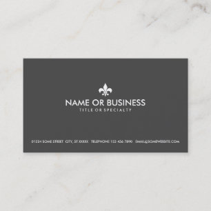 simple fleur de lys business card