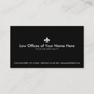 simple fleur de lys law office business card