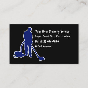 Simple Floor Cleaning Business Cards