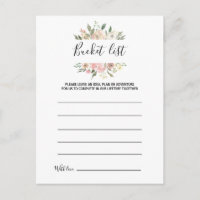 Simple Floral and Greenery Bucket List Cards