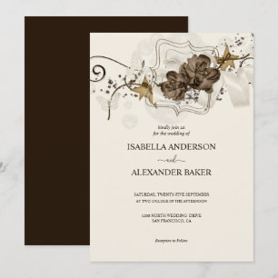 Simple Floral Arrangement Wedding Invitation