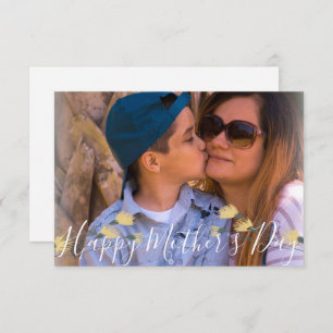 Simple Floral Botanical Happy Mother's Day Photo  Card