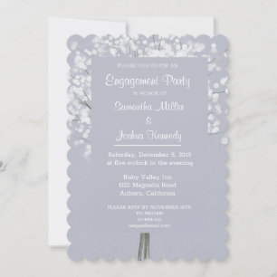 Simple Floral Bouquet Engagement Party Invitation