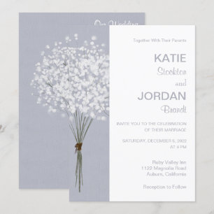 Simple Floral Bouquet Wedding Invitation