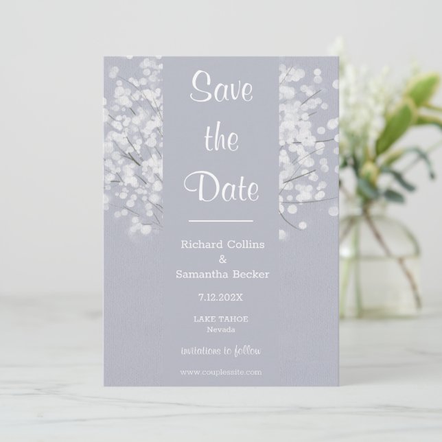 Simple Floral Bouquet Wedding Save The Date (Standing Front)
