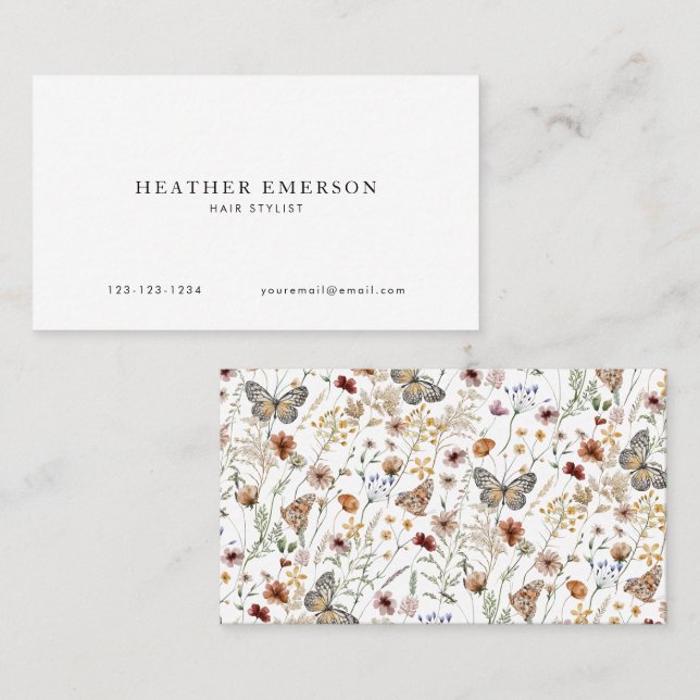 Simple Floral Business Cards (Front/Back)