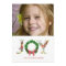 Simple floral Christmas wreath joy script photo