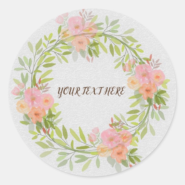 SIMPLE FLORAL   CLASSIC ROUND STICKER (Front)