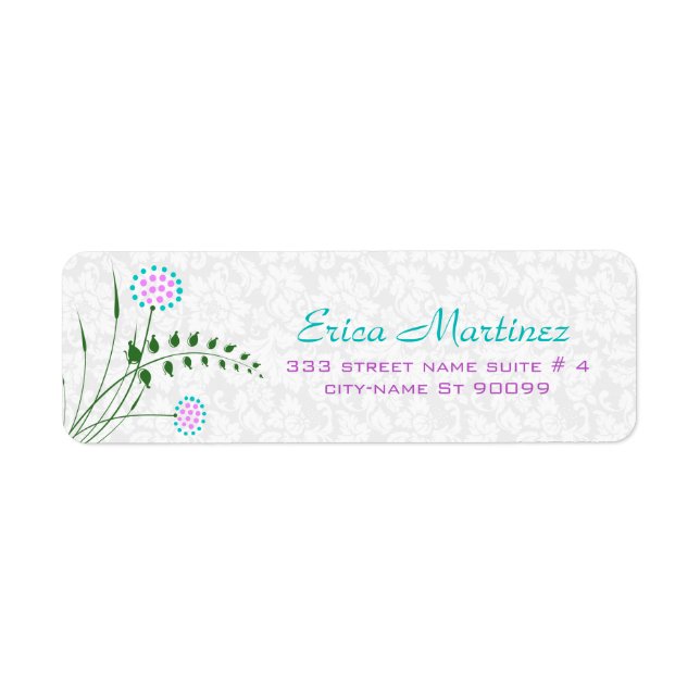 Simple Floral Design-White Blue-Pink Accent (Front)