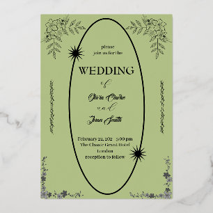 Simple floral design with oval shape border