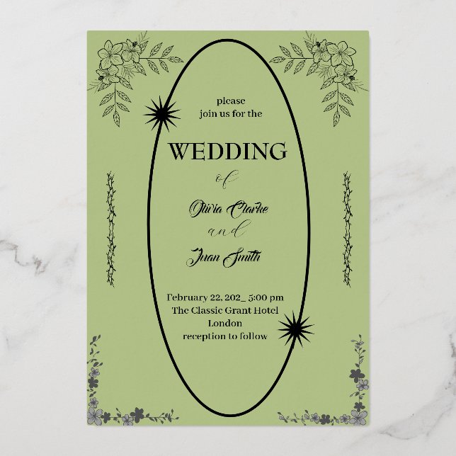Simple floral design with oval shape border (Front)