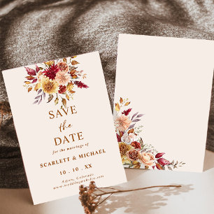 Simple Floral Fall Save The Date Invitation