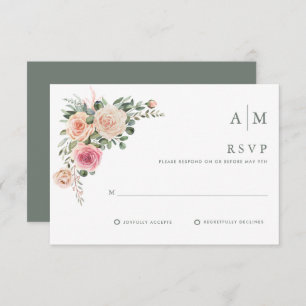 Simple Floral Garden Wedding RSVP Card