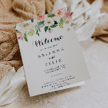 Simple Floral Green Calligraphy Folded Wedding Programme<br><div class="desc">This simple floral green calligraphy folded wedding program is perfect for a tropical wedding. The design features lovely white,  pink,  and blush hand-painted roses embedded in green foliage,  inspiring artistic beauty. 

Include a quote or short message,  order of service,  wedding party and thank you message.</div>