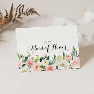 Simple Floral Green Foliage Bridal Party Thank You