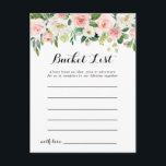Simple Floral Green Foliage Bucket List Cards<br><div class="desc">These simple floral green foliage bucket list cards are the perfect activity for a tropical wedding reception or bridal shower. The design features lovely white,  pink,  and blush hand-painted roses embedded in green foliage,  inspiring artistic beauty. 

Bucket List sign is sold separately.</div>