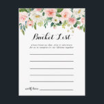 Simple Floral Green Foliage Bucket List Cards<br><div class="desc">These simple floral green foliage bucket list cards are the perfect activity for a tropical wedding reception or bridal shower. The design features lovely white,  pink,  and blush hand-painted roses embedded in green foliage,  inspiring artistic beauty. 

Bucket List sign is sold separately.</div>