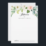 Simple Floral Green Foliage Calligraphy Wedding Advice Card<br><div class="desc">This simple floral green foliage calligraphy wedding advice card is perfect for a tropical wedding. The design features lovely white, pink, and blush hand-painted roses embedded in green foliage, inspiring artistic beauty. These cards are perfect for a wedding, bridal shower, baby shower, graduation party & more. Personalise the cards with...</div>
