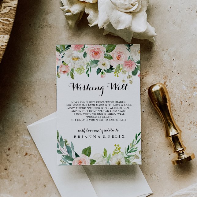 Simple Floral Green Foliage Wedding Directions Enclosure Card (Creator Uploaded)