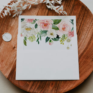 Simple Floral Green Foliage Wedding Invitation Envelope
