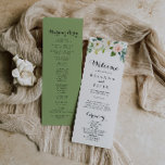 Simple Floral Green Foliage Wedding Program Programme<br><div class="desc">This simple floral green foliage wedding program is perfect for a tropical wedding. The design features lovely white,  pink,  and blush hand-painted roses embedded in green foliage,  inspiring artistic beauty.</div>