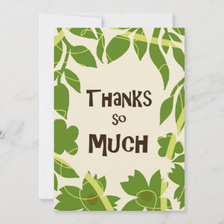 Simple Floral Green leaves Thank You Card