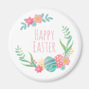 Simple Floral Happy Easter   Magnet