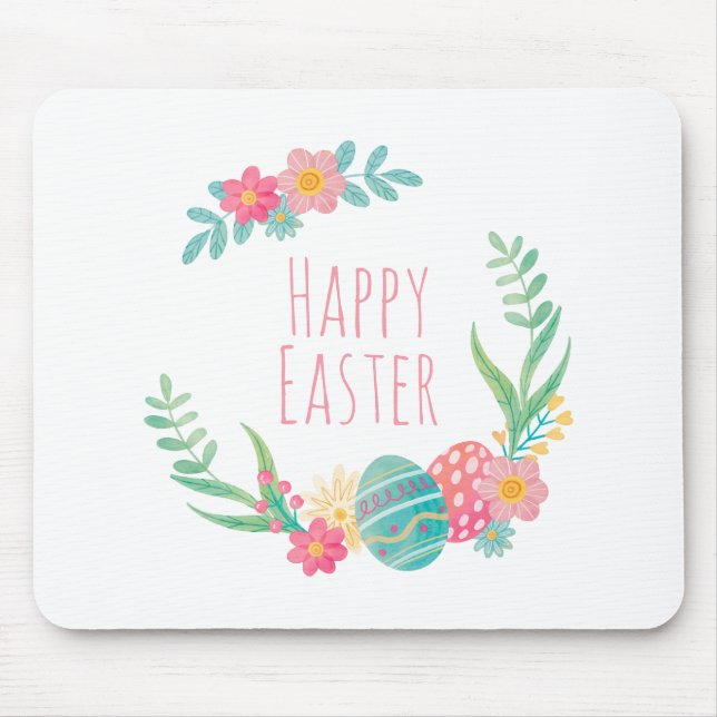 Simple Floral Happy Easter | Mousepad (Front)