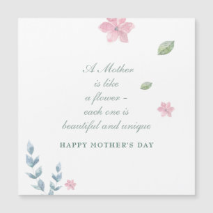 Simple Floral Happy Mother's Day Greeting Magnet