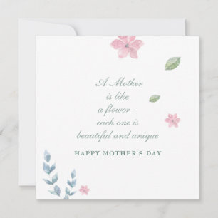 Simple Floral Happy Mother's Day Holiday Card