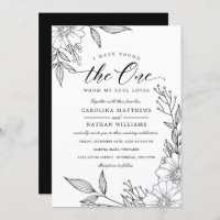 Simple Floral I Have Found The One | Black Wedding
