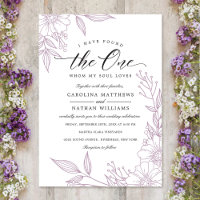 Simple Floral I Have Found The One | Lilac Wedding