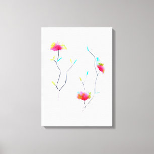 Simple floral Japanese inspired pink abstract Canvas Print
