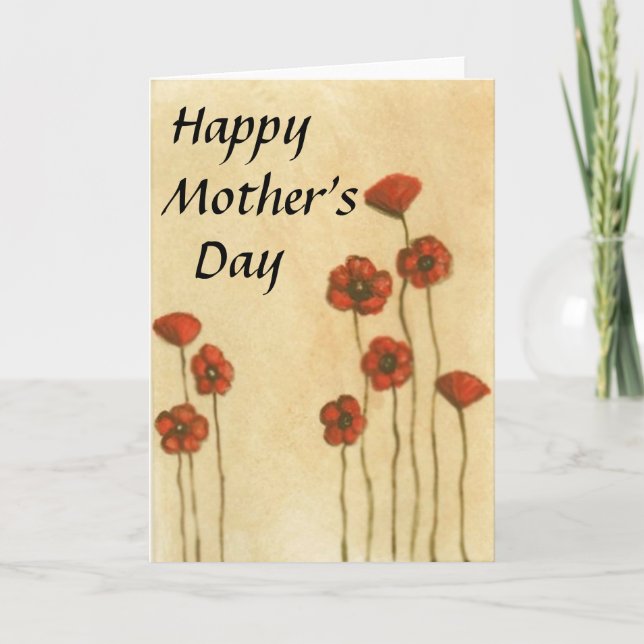 Simple floral 'Mother's Day' greeting card (Front)