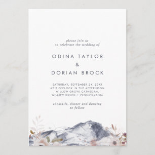 Simple Floral Mountain The Wedding Of Invitation