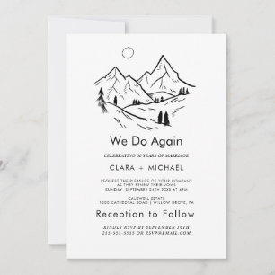 Simple Floral Mountain "We Do Again" Vow Renewal  Invitation