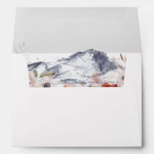 Simple Floral Mountain Wedding Invitation Envelope