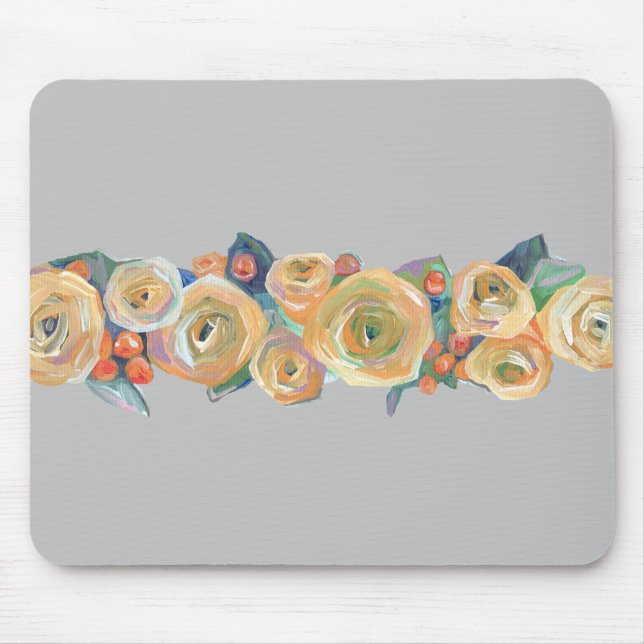 Simple Floral  Mouse Mat (Front)